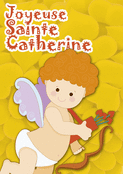 Jolie carte de Sainte Catherine avec un ange